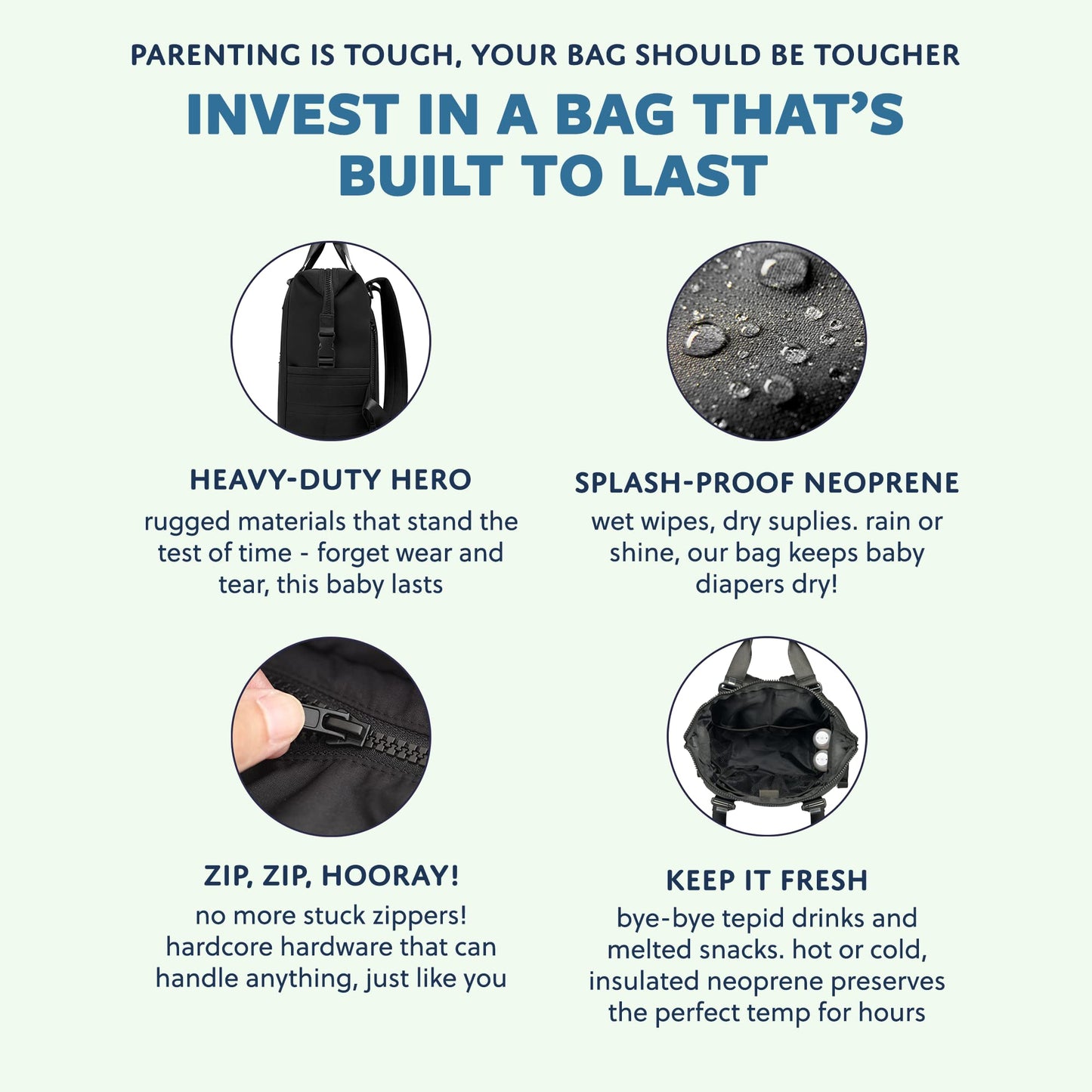 Versatile Neoprene Diaper Backpack - Stylish, Durable & Insulated Parenting Essential