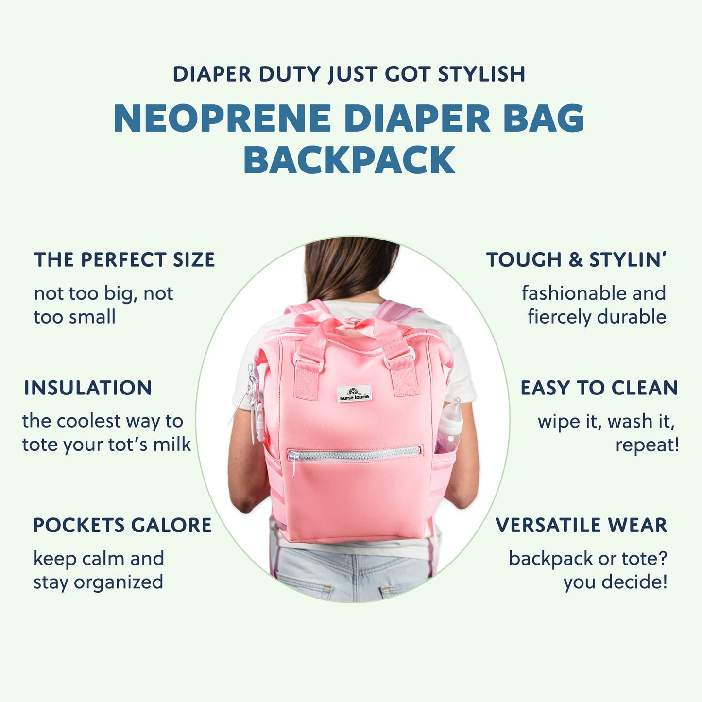 Versatile Neoprene Diaper Backpack - Stylish, Durable & Insulated Parenting Essential