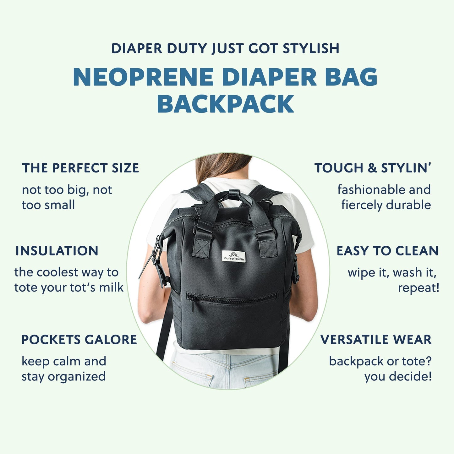 Versatile Neoprene Diaper Backpack - Stylish, Durable & Insulated Parenting Essential