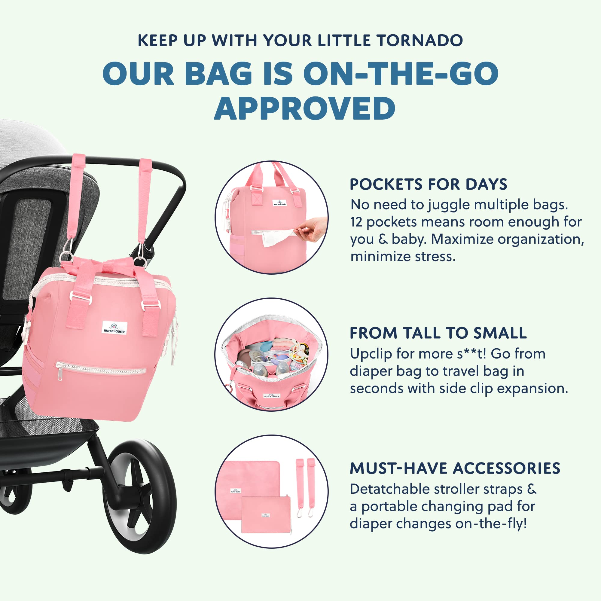 Diaper Bags Clean Hands Diaper Bag Backpack, Multifunction Baby