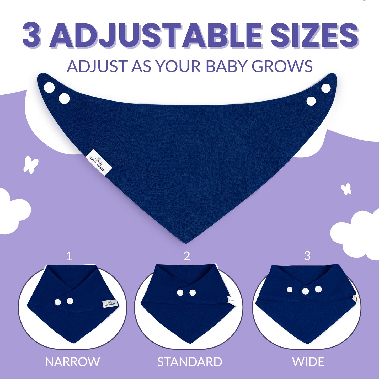 Nurse Laurie's Organic Cotton Muslin Drool Bandana Bibs