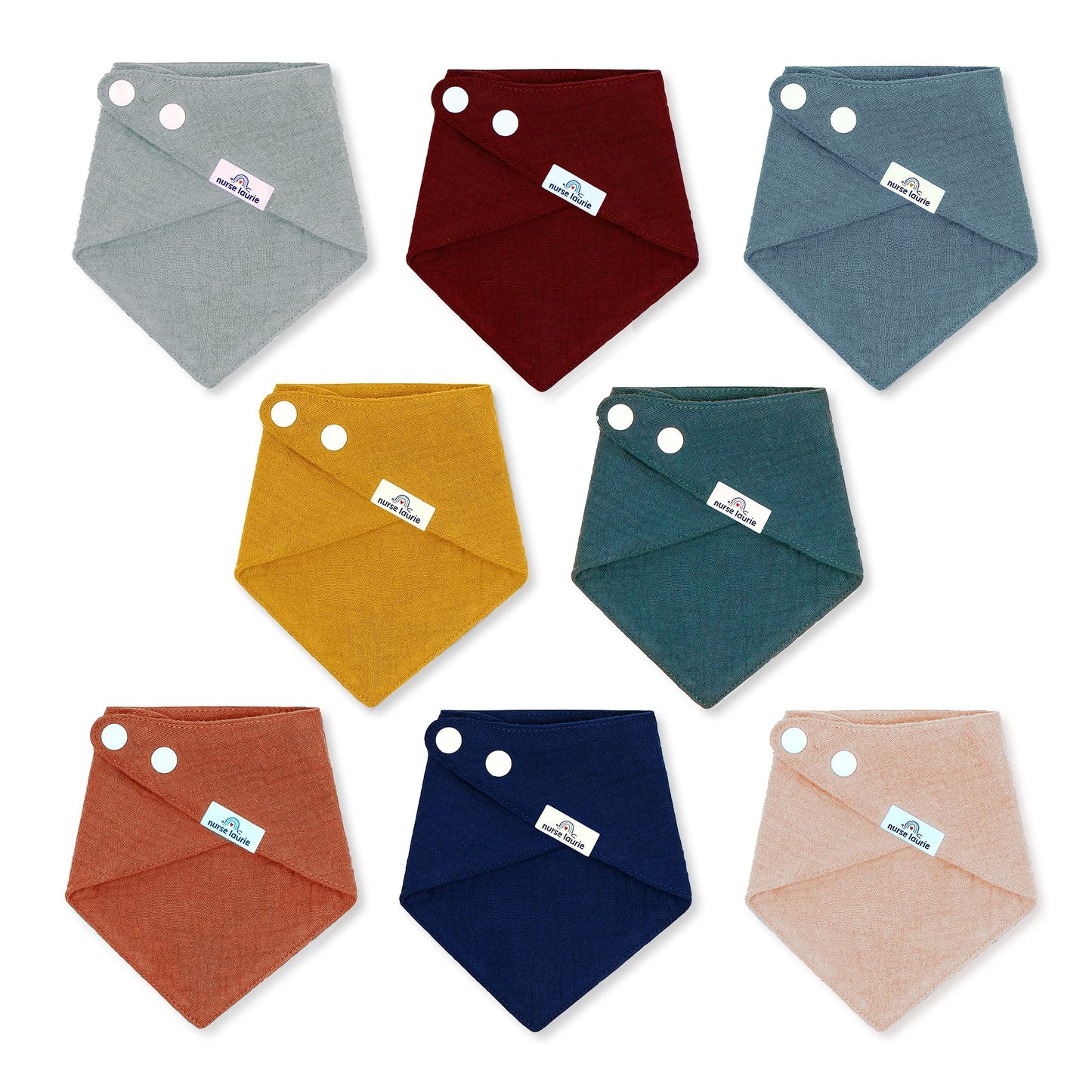 Nurse Laurie's Organic Cotton Muslin Drool Bandana Bibs